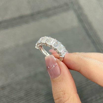 4.1 TCW Emerald Half Eternity Lab Grown Diamond Wedding Band