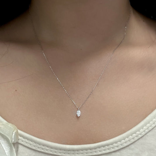 Solitaire Necklace with 0.30 TCW Marquise Cut Moissanite