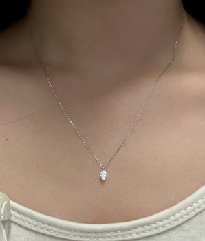 Solitaire Necklace with 0.30 TCW Marquise Cut Moissanite