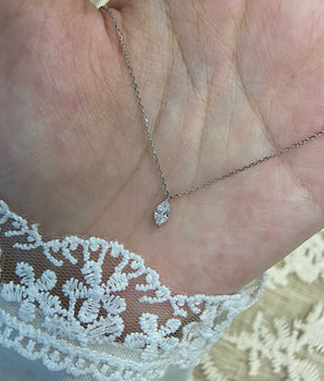 Solitaire Necklace with 0.30 TCW Marquise Cut Moissanite