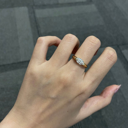 Marquise cut CVD diamond solitaire engagement ring