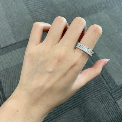 4.1 TCW Emerald Half Eternity Lab Grown Diamond Wedding Band