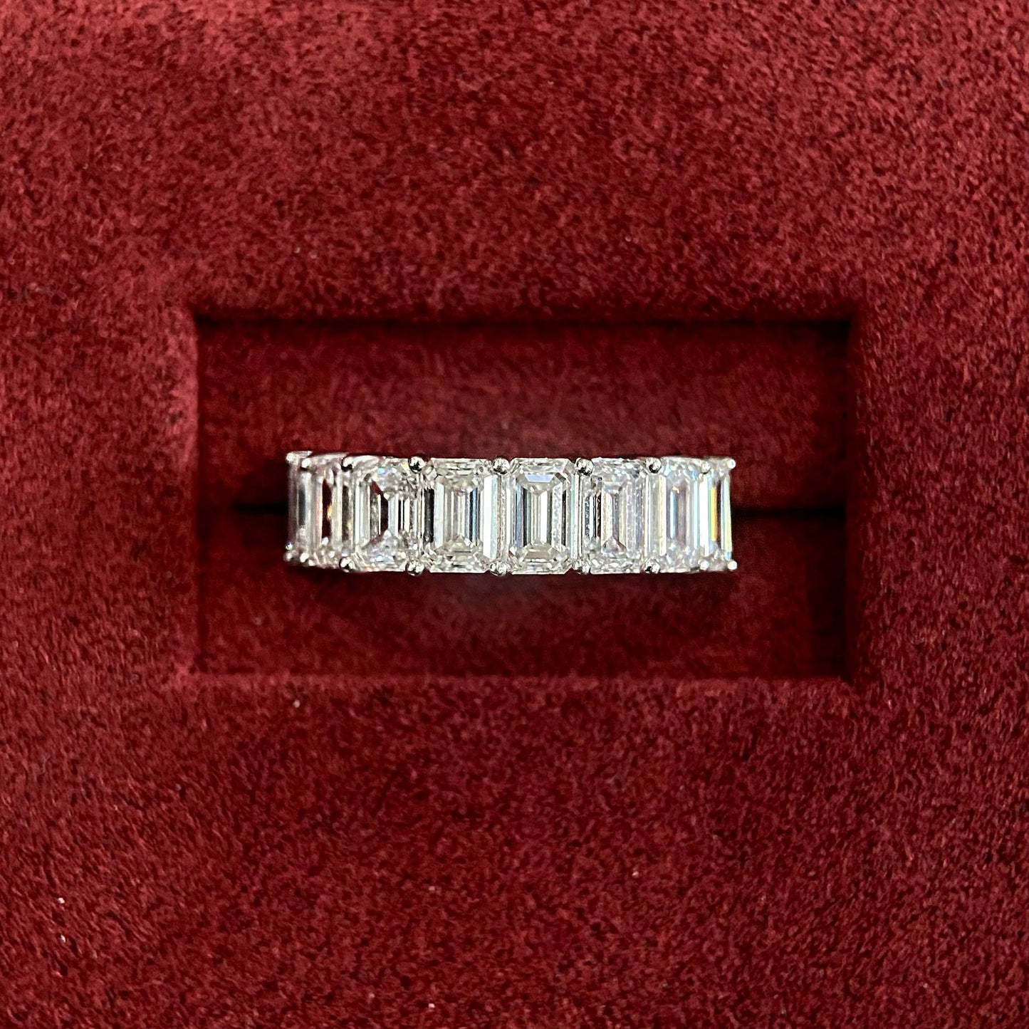 4.1 TCW Emerald Half Eternity Lab Grown Diamond Wedding Band