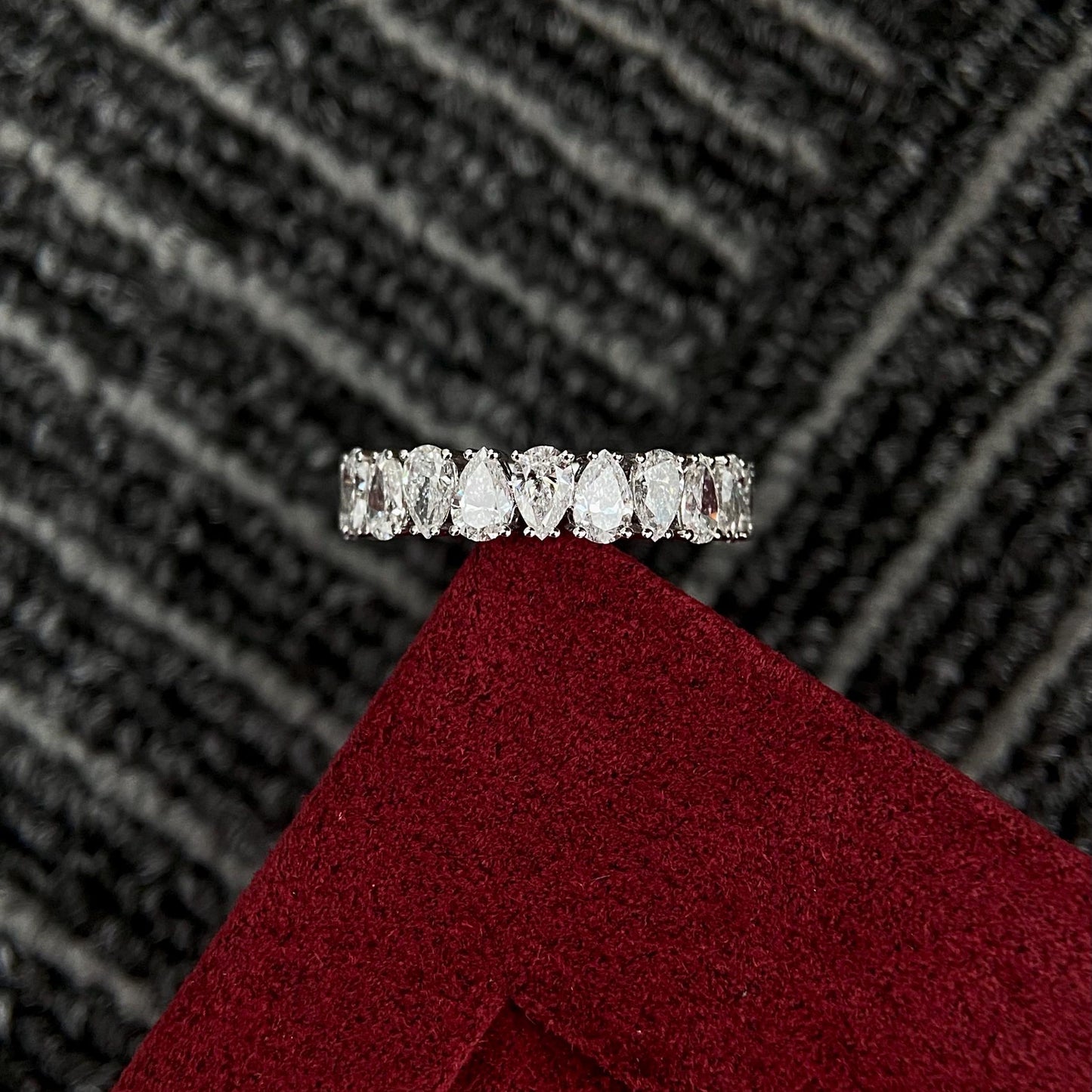 3.30 TCW Pear Full Eternity Lab Grown Diamond Wedding Band