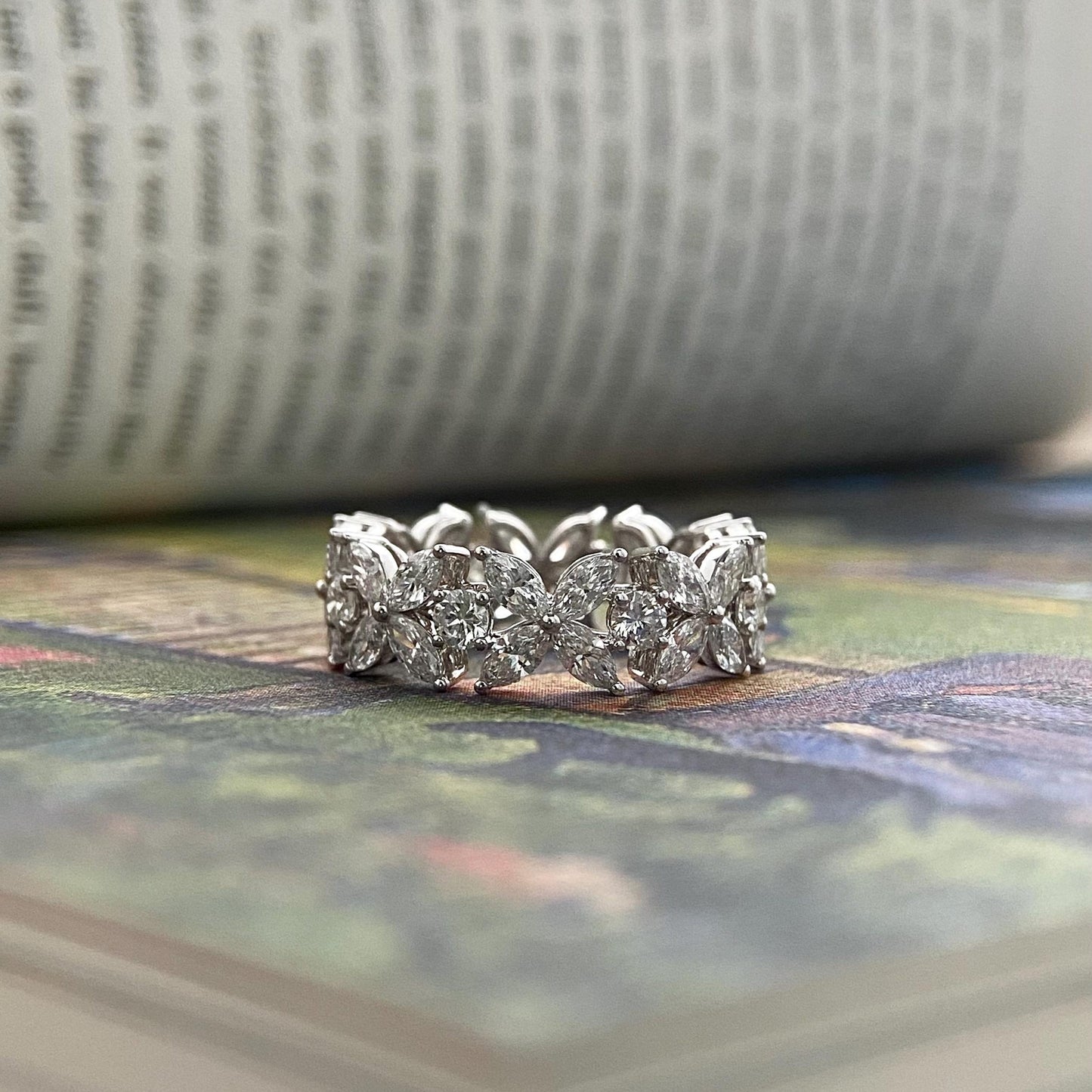3.3 TCW Marquise & Round Victoria Lab Grown Diamond Wedding Band