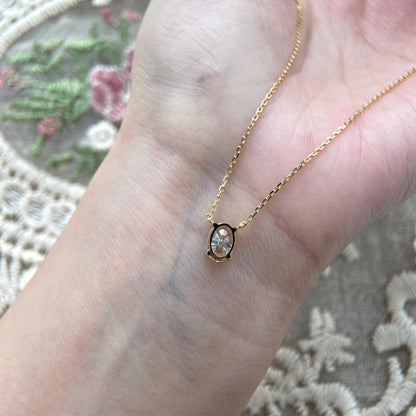 Solitaire Necklace with 1.0 TCW Oval Cut Moissanite