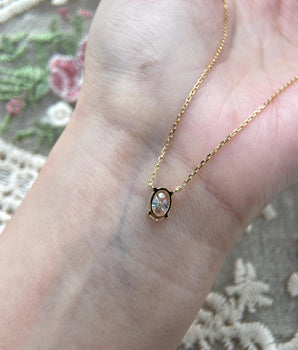 Solitaire Necklace with 1.0 TCW Oval Cut Moissanite