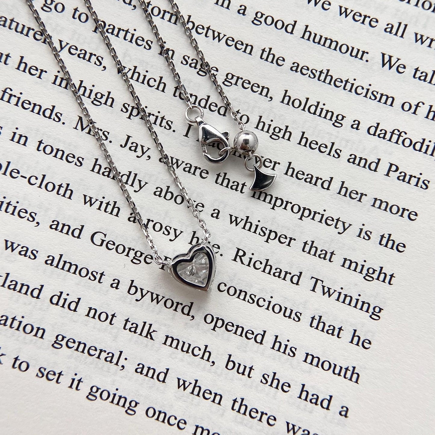 Solitaire Necklace with 1.5 TCW Heart Cut Moissanite