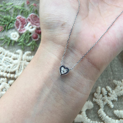 Solitaire Necklace with 1.5 TCW Heart Cut Moissanite