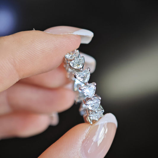 1.9 TCW Heart Eternity Lab Grown Diamond Wedding Band
