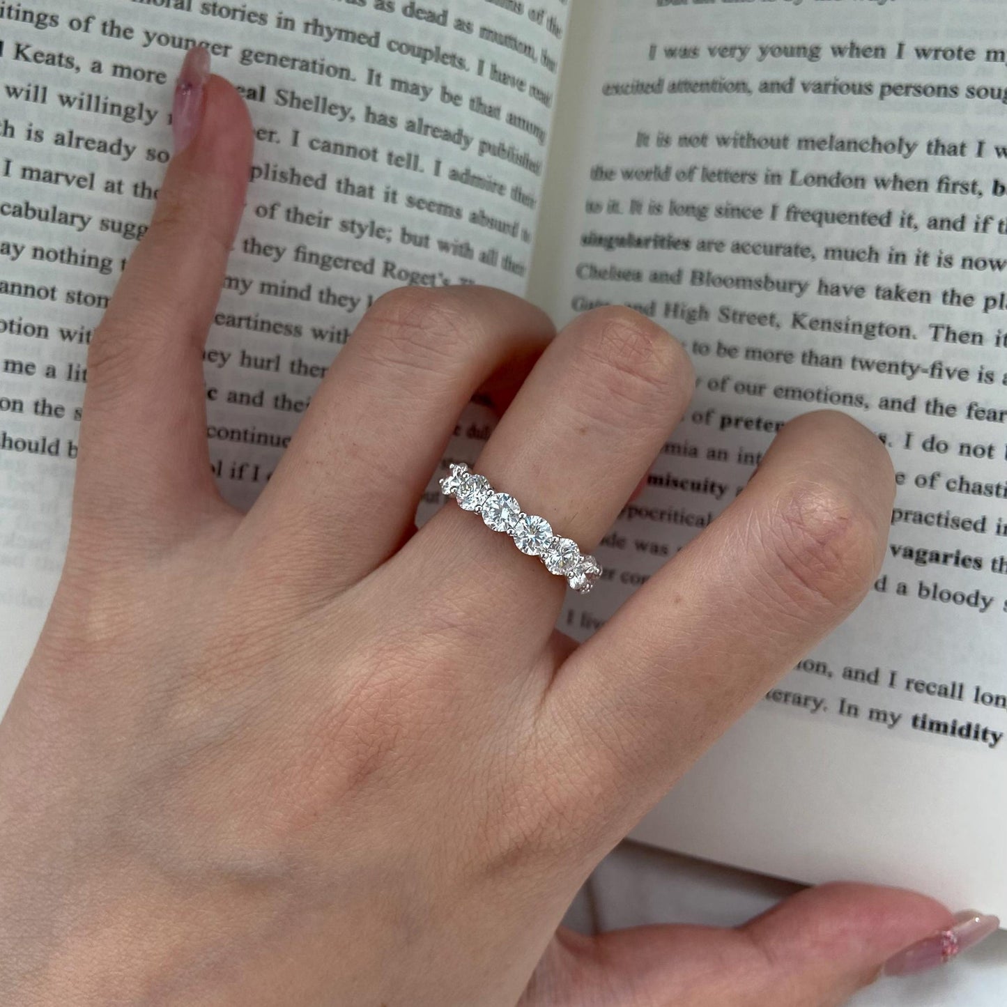 2.2 TCW Round U-shape pave Lab Grown Diamond Wedding Band