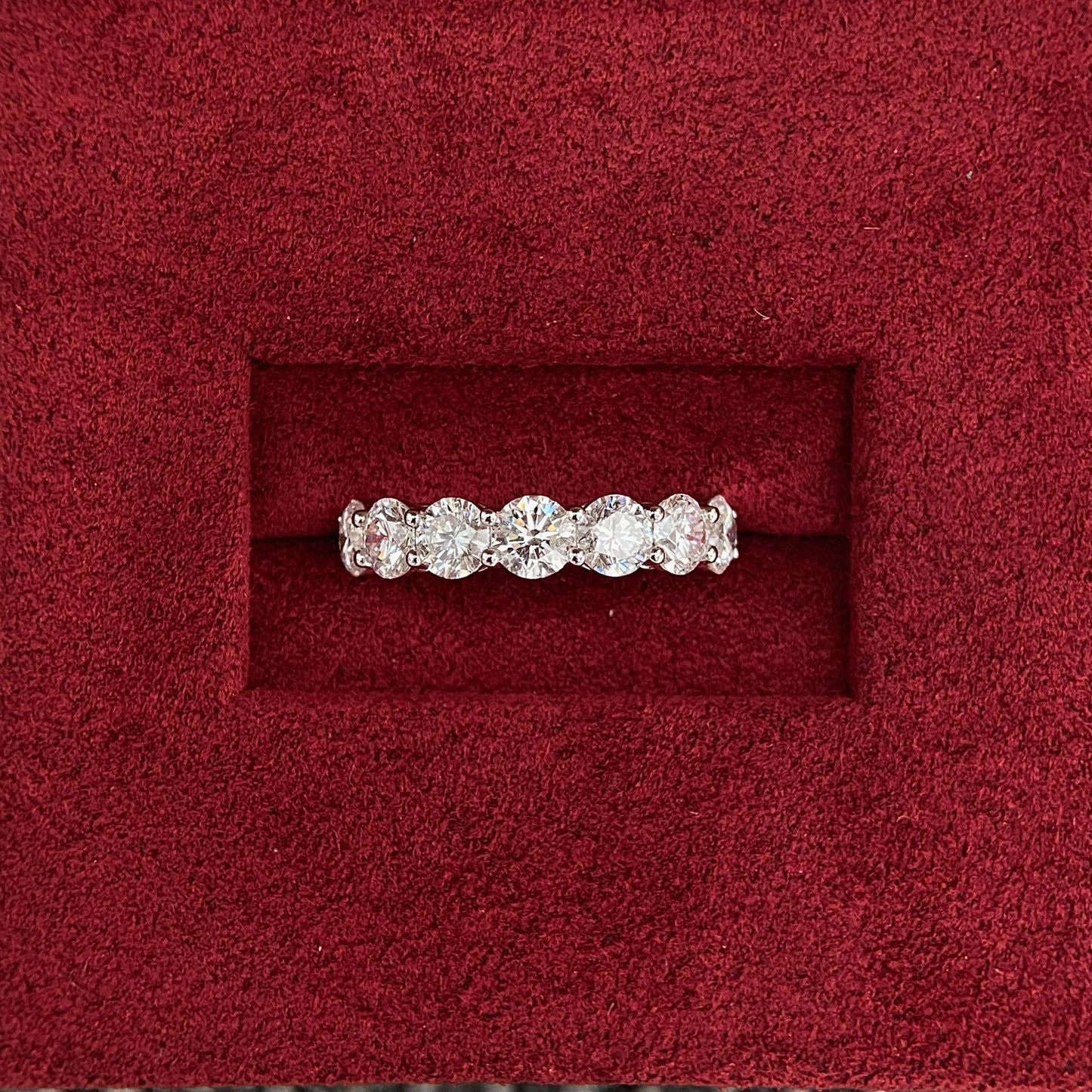 2.2 TCW Round U-shape pave Lab Grown Diamond Wedding Band