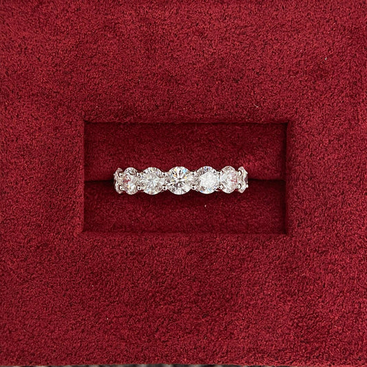2.2 TCW Round U-shape pave Lab Grown Diamond Wedding Band