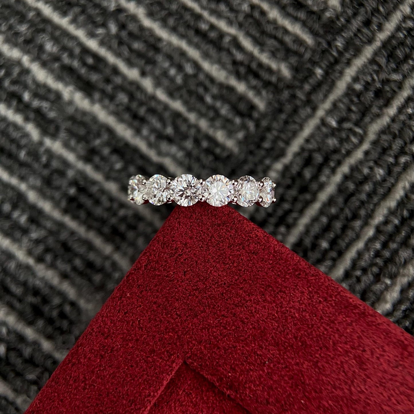2.2 TCW Round U-shape pave Lab Grown Diamond Wedding Band