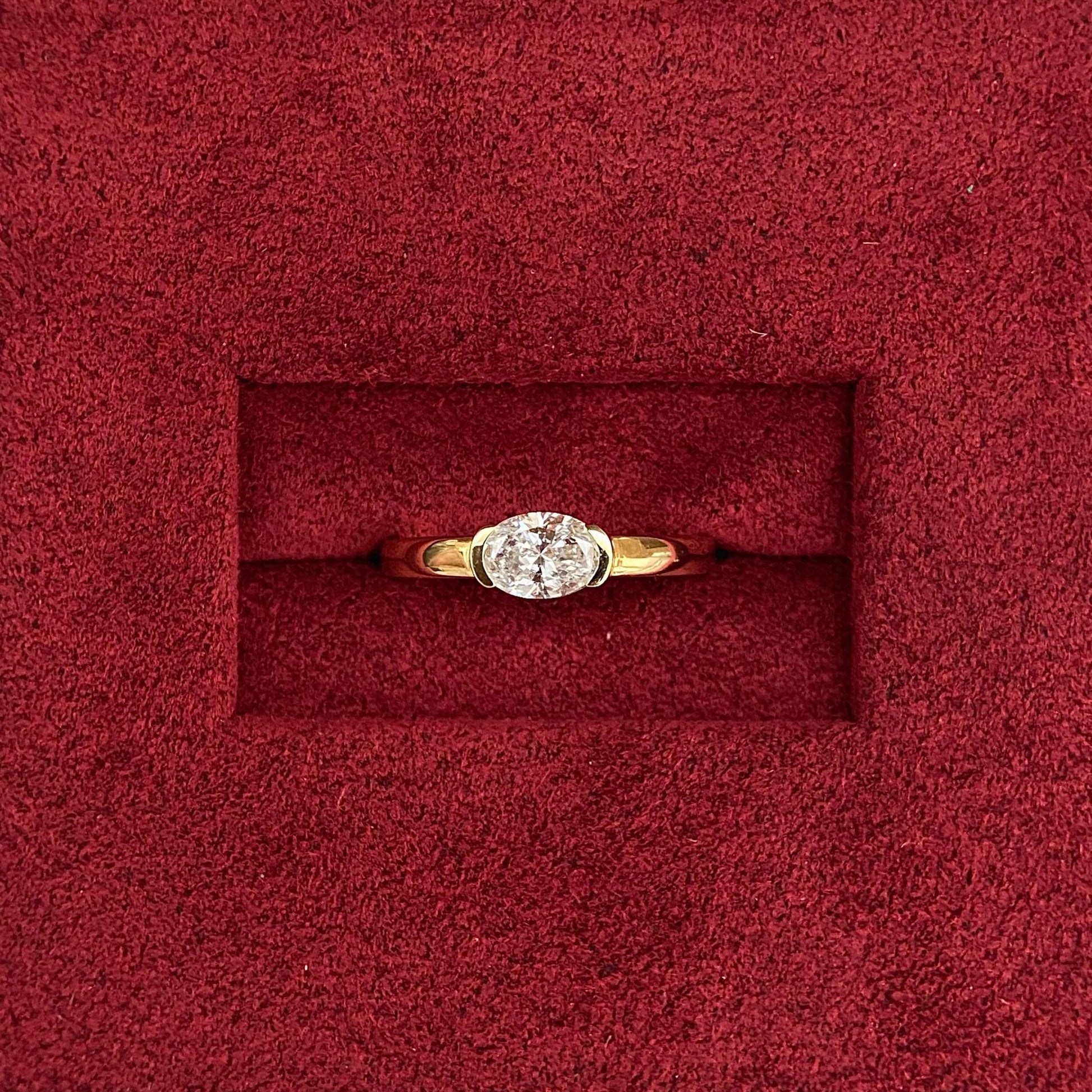 Oval cut CVD diamond solitaire engagement ring