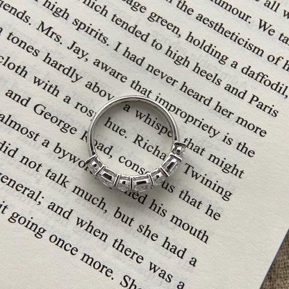 2.8 TCW Oval and Emerald Unique Eternity Lab Grown Diamond Wedding Band