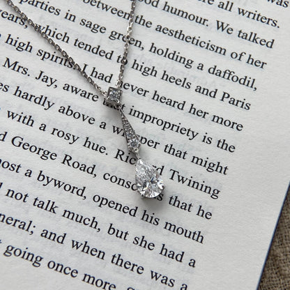 Teardrop Necklace with 1.01 TCW Pear Cut Moissanite