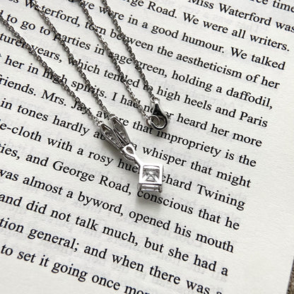 Cluster Necklace with 1.0 TCW Asscher Cut Moissanite