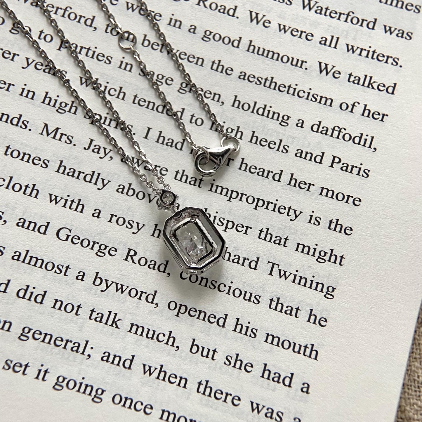 Halo Necklace with 1.0 TCW Radiant Cut Moissanite