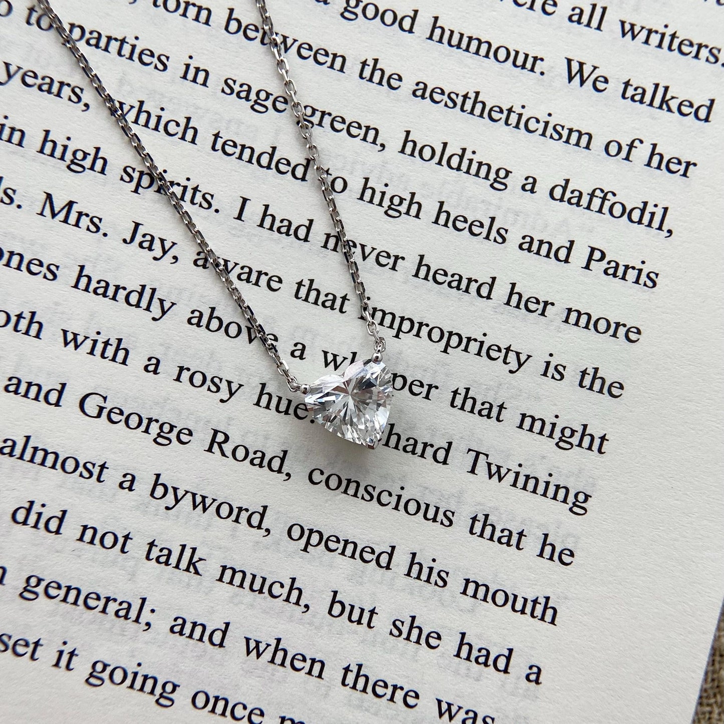 Solitaire Necklace with 1.5 TCW Heart Cut Moissanite