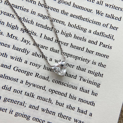 Solitaire Necklace with 1.5 TCW Heart Cut Moissanite