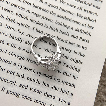 Oval cut CVD diamond three stone engagement ring