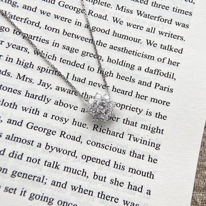 Halo Necklace with 1.0 TCW Round Cut Moissanite