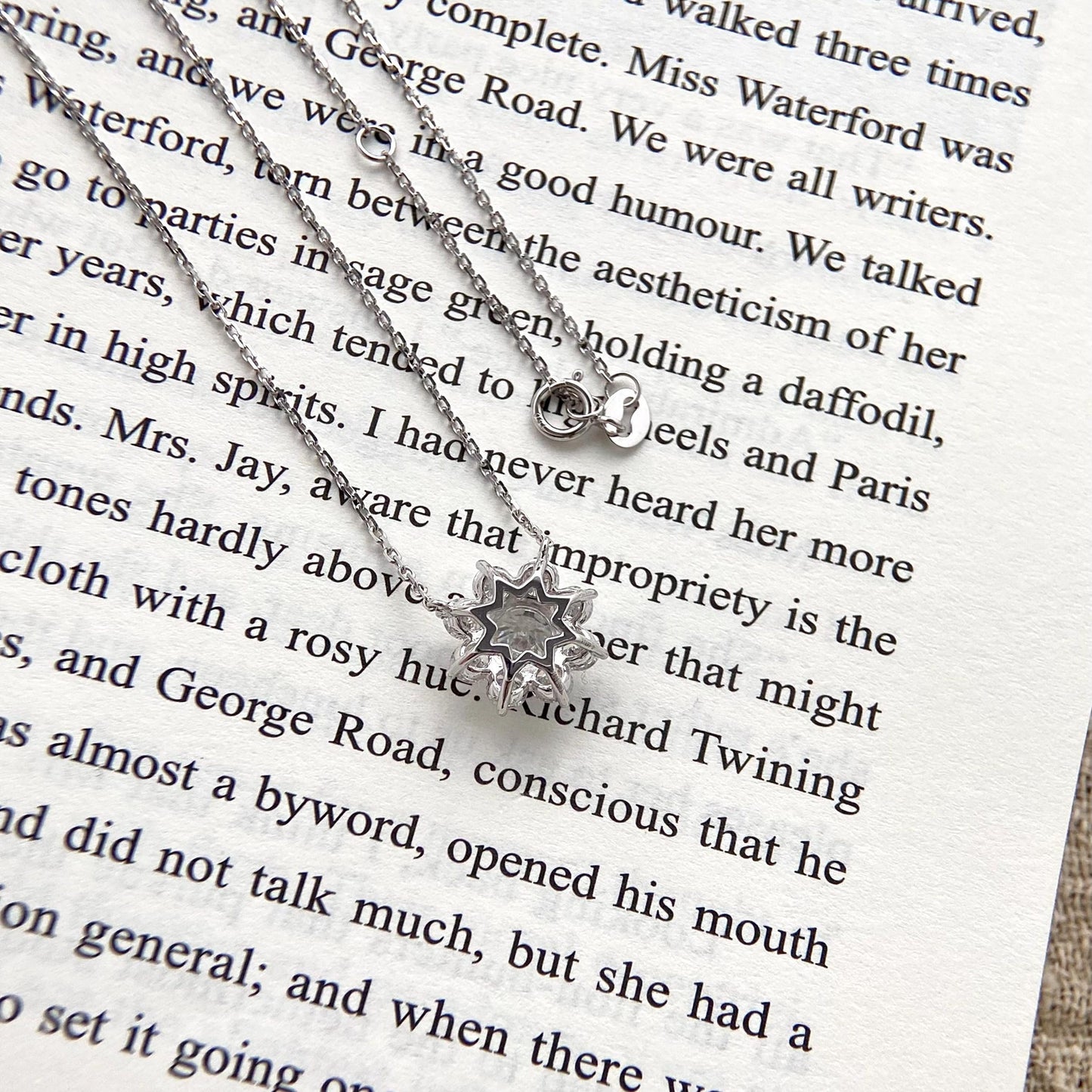 Halo Necklace with 1.0 TCW Round Cut Moissanite