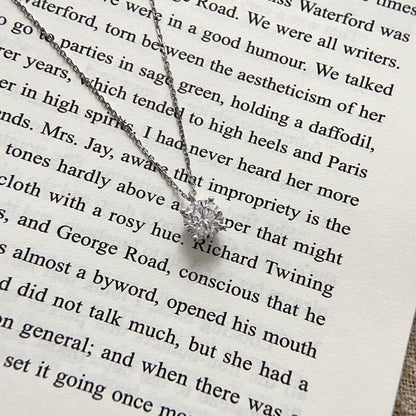 Solitaire Necklace with 1.0 TCW Round Cut Moissanite