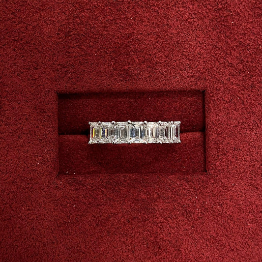 2.5 TCW Emerald Seven Stone Lab Grown Diamond Wedding Band