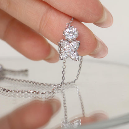 Heart Necklace with 0.3 TCW Round Cut Moissanite