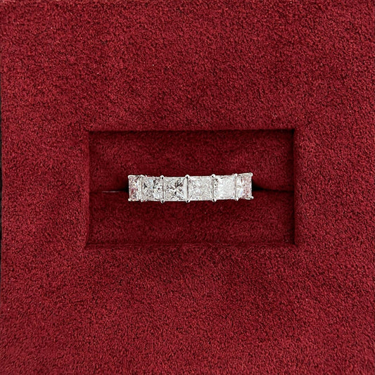 2.0 TCW Princess Half Eternity Lab Grown Diamond Wedding Band