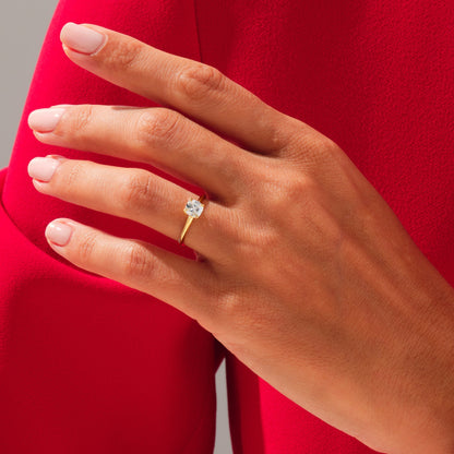 Solitaire Ring with 1.50 CT Cushion Moissanite