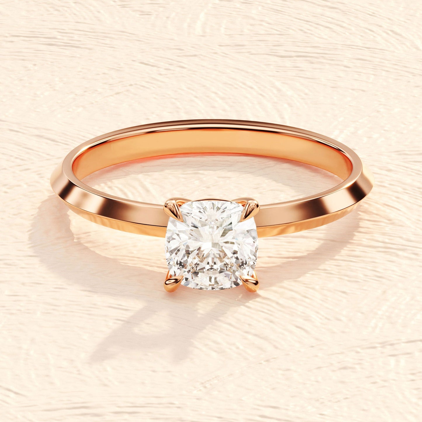 Solitaire Ring with 1.50 CT Cushion Moissanite