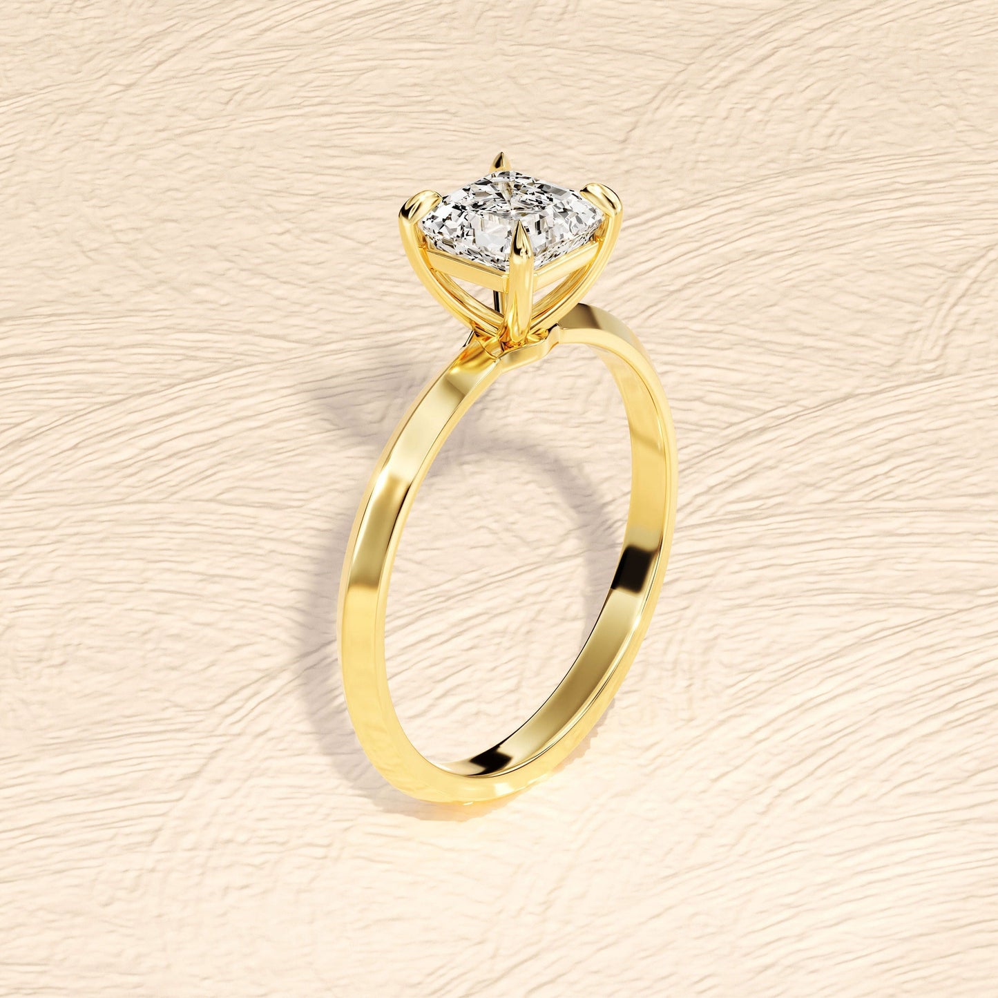 Solitaire Ring with 1.50 CT Asscher Moissanite