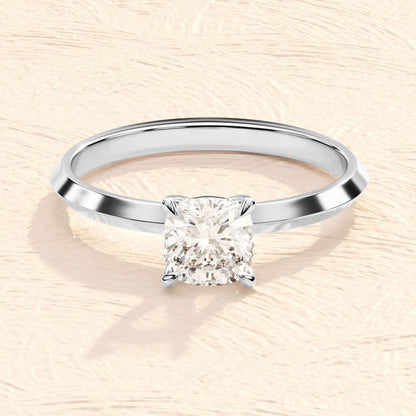 Solitaire Ring with 1.50 CT Cushion Moissanite