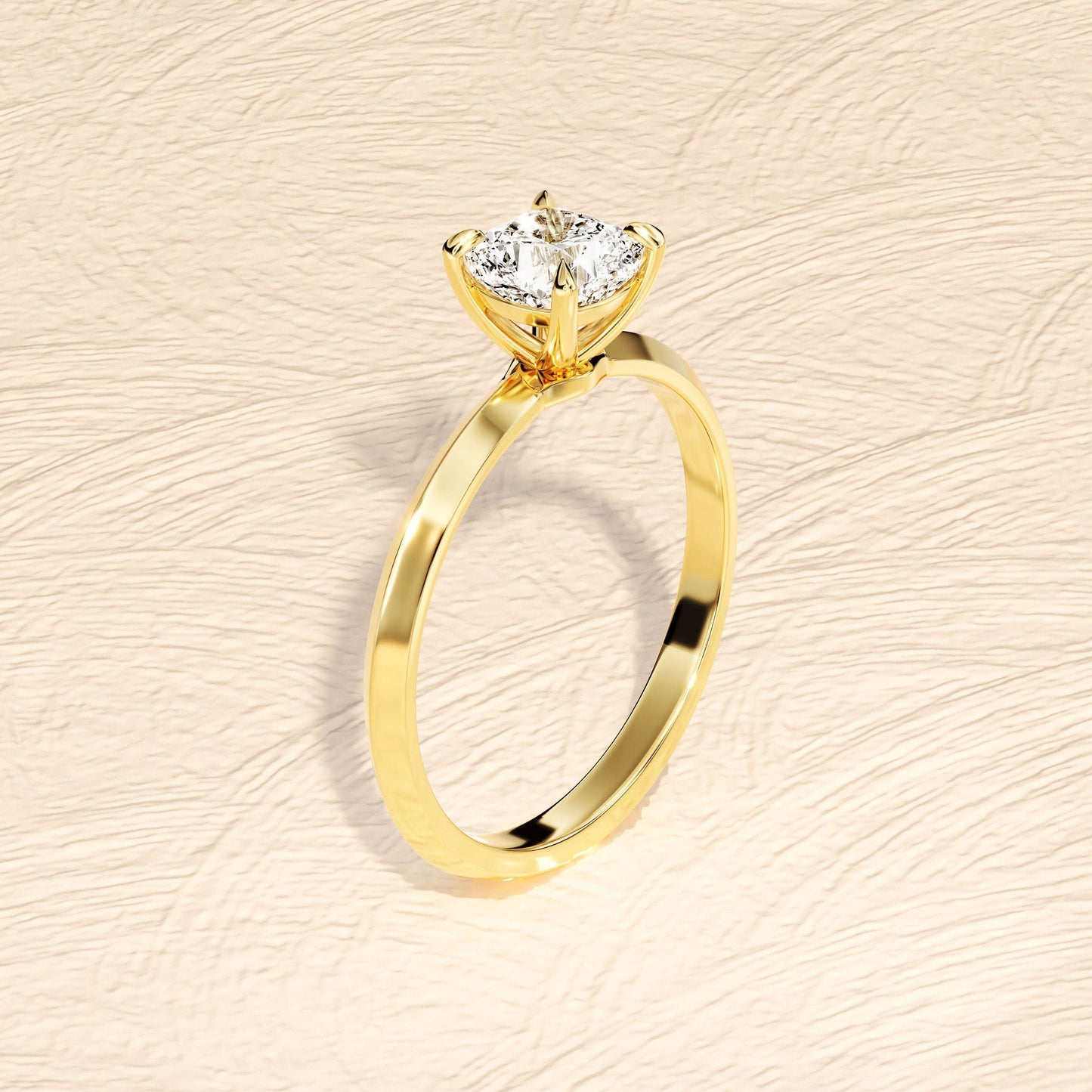 Solitaire Ring with 1.50 CT Cushion Moissanite