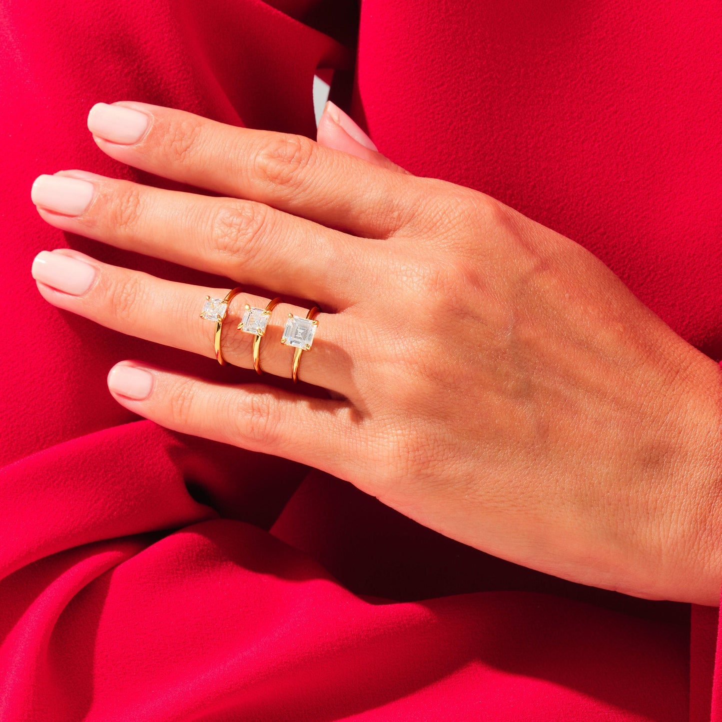 Solitaire Ring with 1.50 CT Asscher Moissanite
