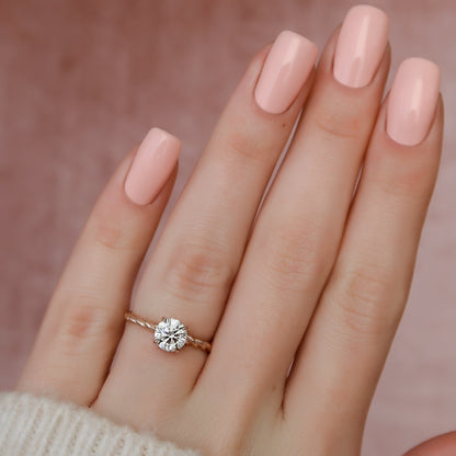 1.0CT Round Brilliant Cut Moissanite Solitaire Bridal Ring Set