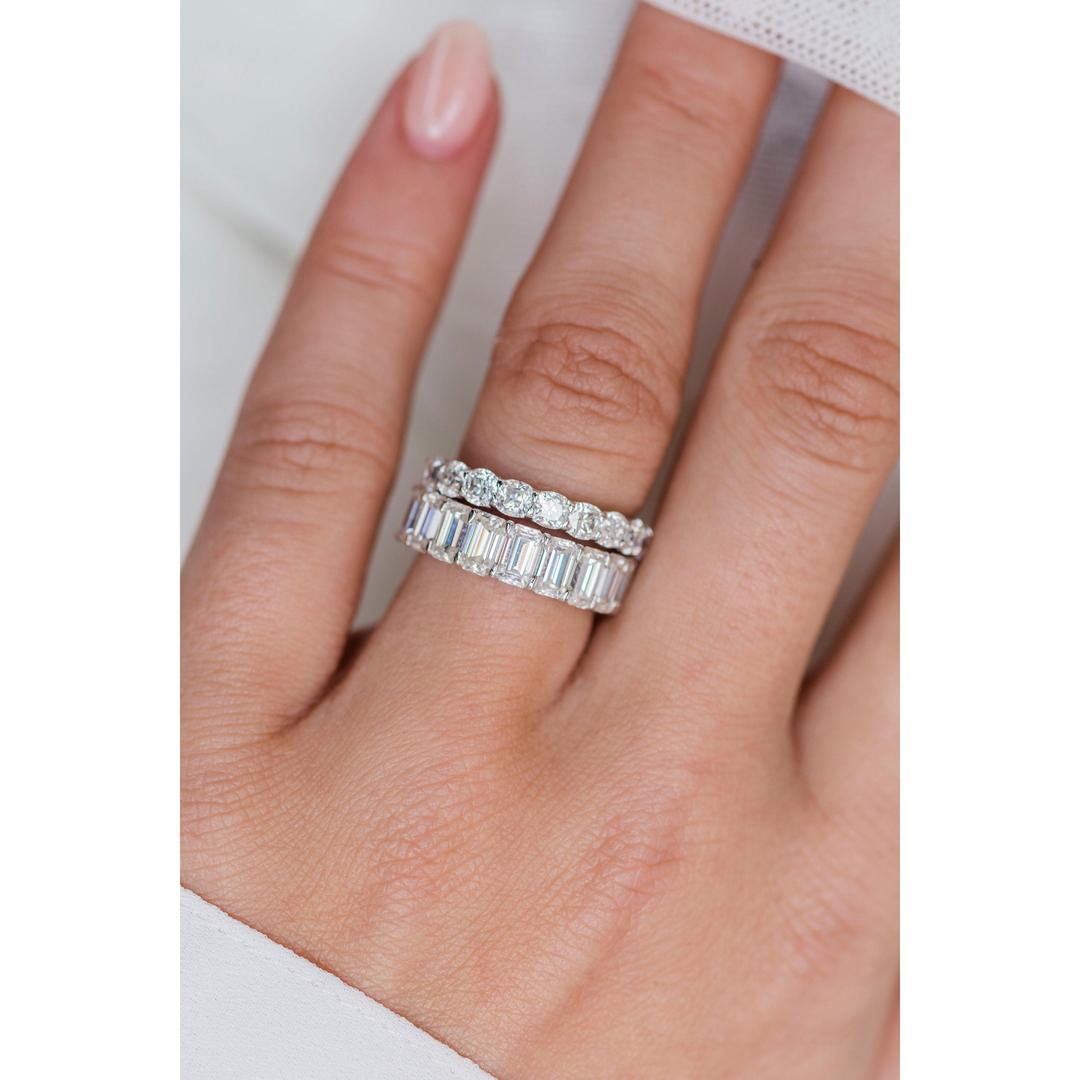 Half Eternity Wedding Band with 0.40 TCW Round Cut Moissanite