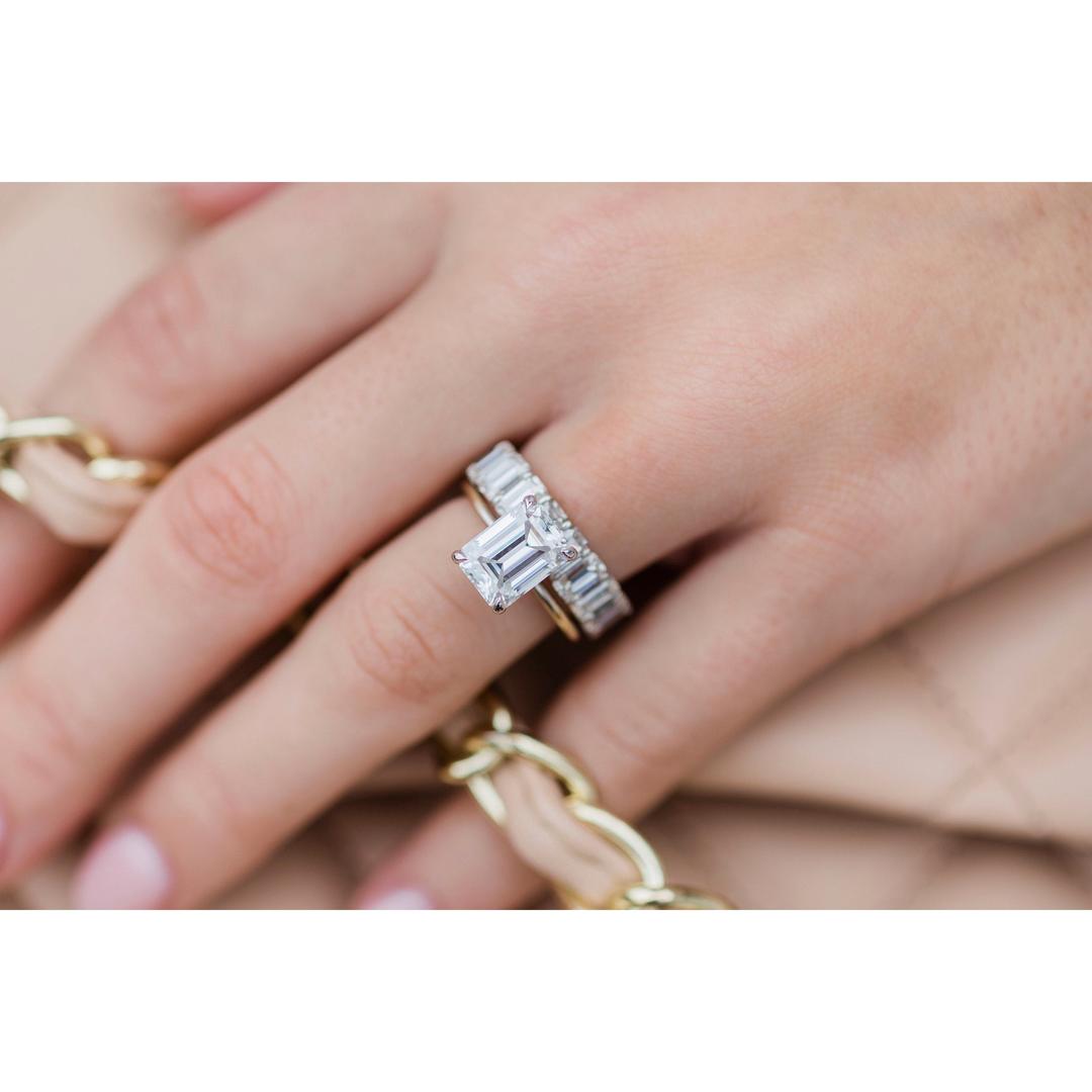 Half Eternity Wedding Band with 0.40 TCW Round Cut Moissanite