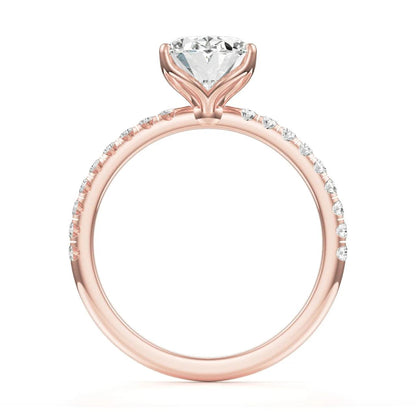 Pave Ring with 2.5 CT Oval Cut Moissanite