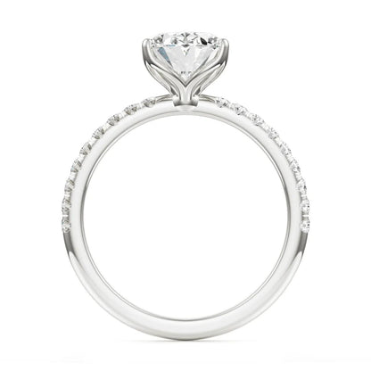 Pave Ring with 2.5 CT Oval Cut Moissanite