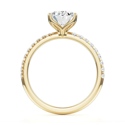 Pave Ring with 2.5 CT Oval Cut Moissanite