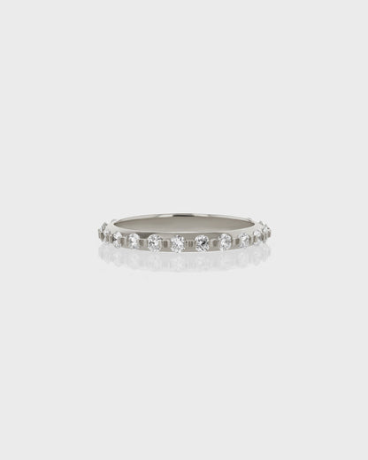 0.60 TCW Round EF-VVS Diamond Half Infinity Wedding Band