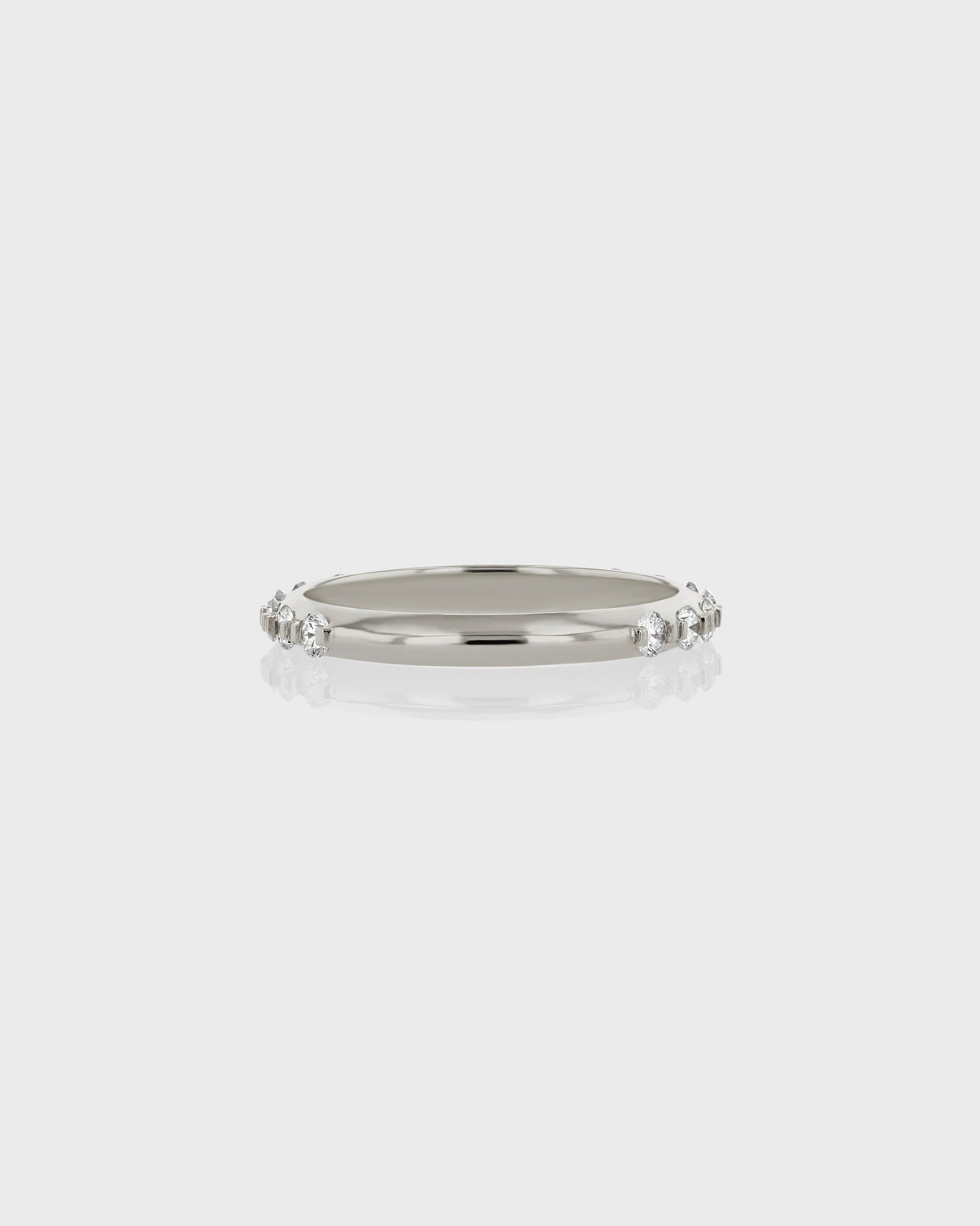 0.60 TCW Round EF-VVS Diamond Half Infinity Wedding Band
