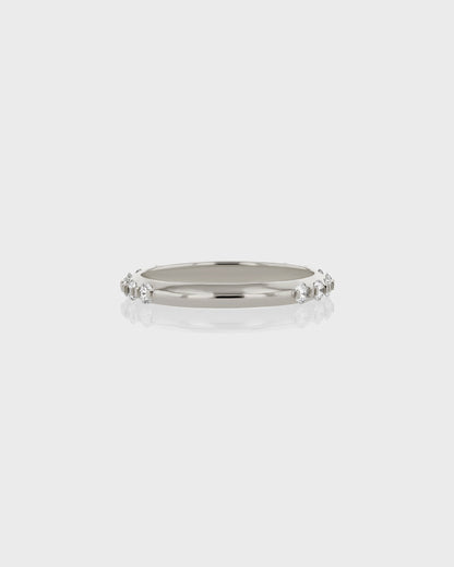 0.60 TCW Round EF-VVS Diamond Half Infinity Wedding Band