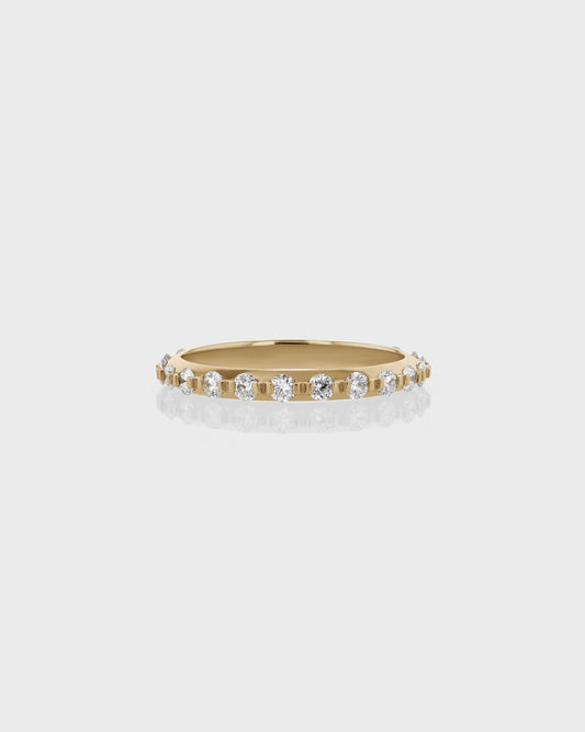 0.60 TCW Round EF-VVS Diamond Half Infinity Wedding Band