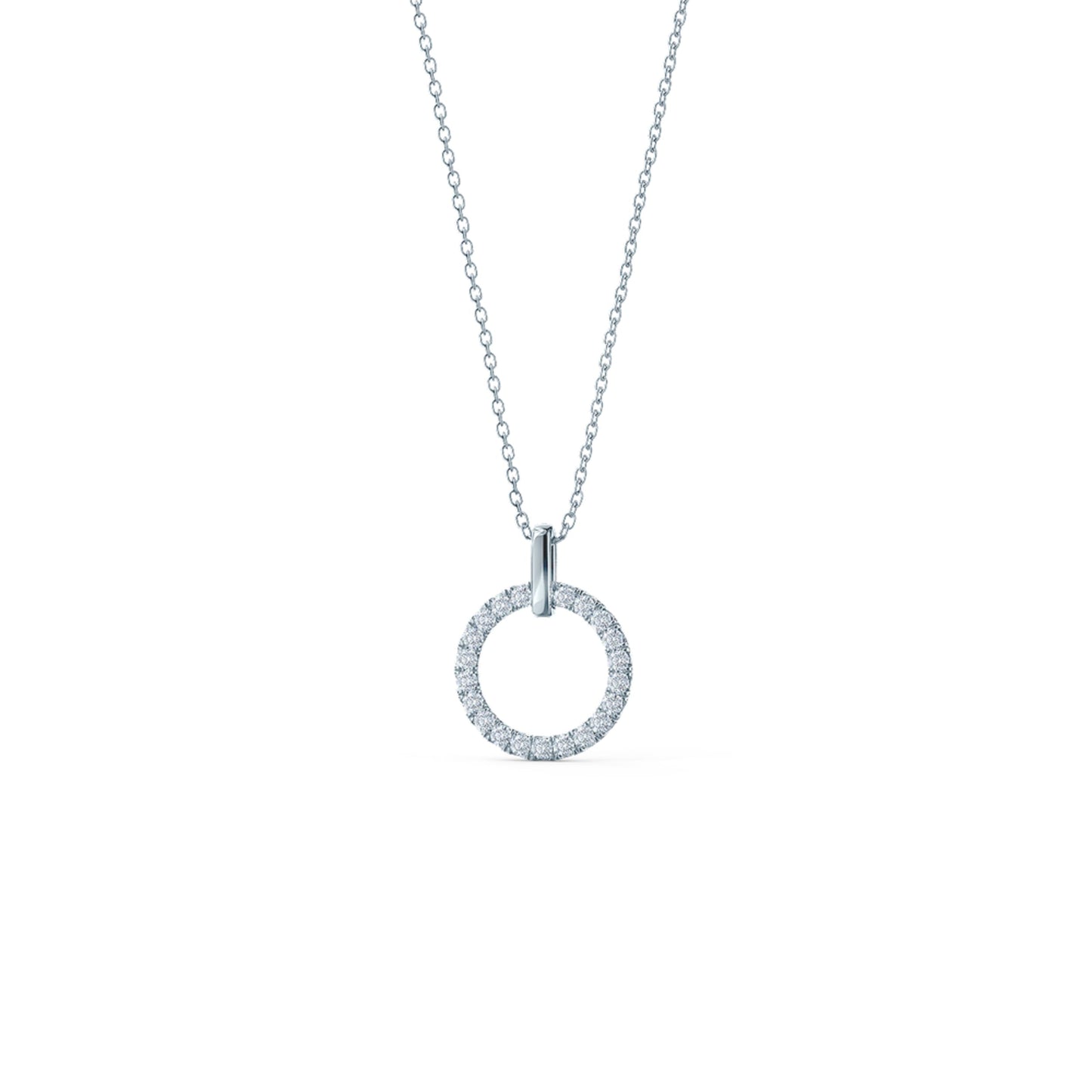 Open Circle Necklace with 0.25 TCW Round Cut Moissanite