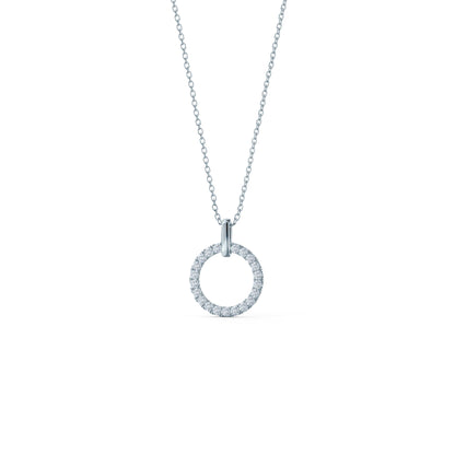 Open Circle Necklace with 0.25 TCW Round Cut Moissanite